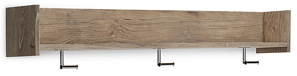 Furniture City Laplace - Ashley Furniture - Oliah Wall Decor - Wall Mounted Coat Rack w/Shelf / Natural - EA2270-151