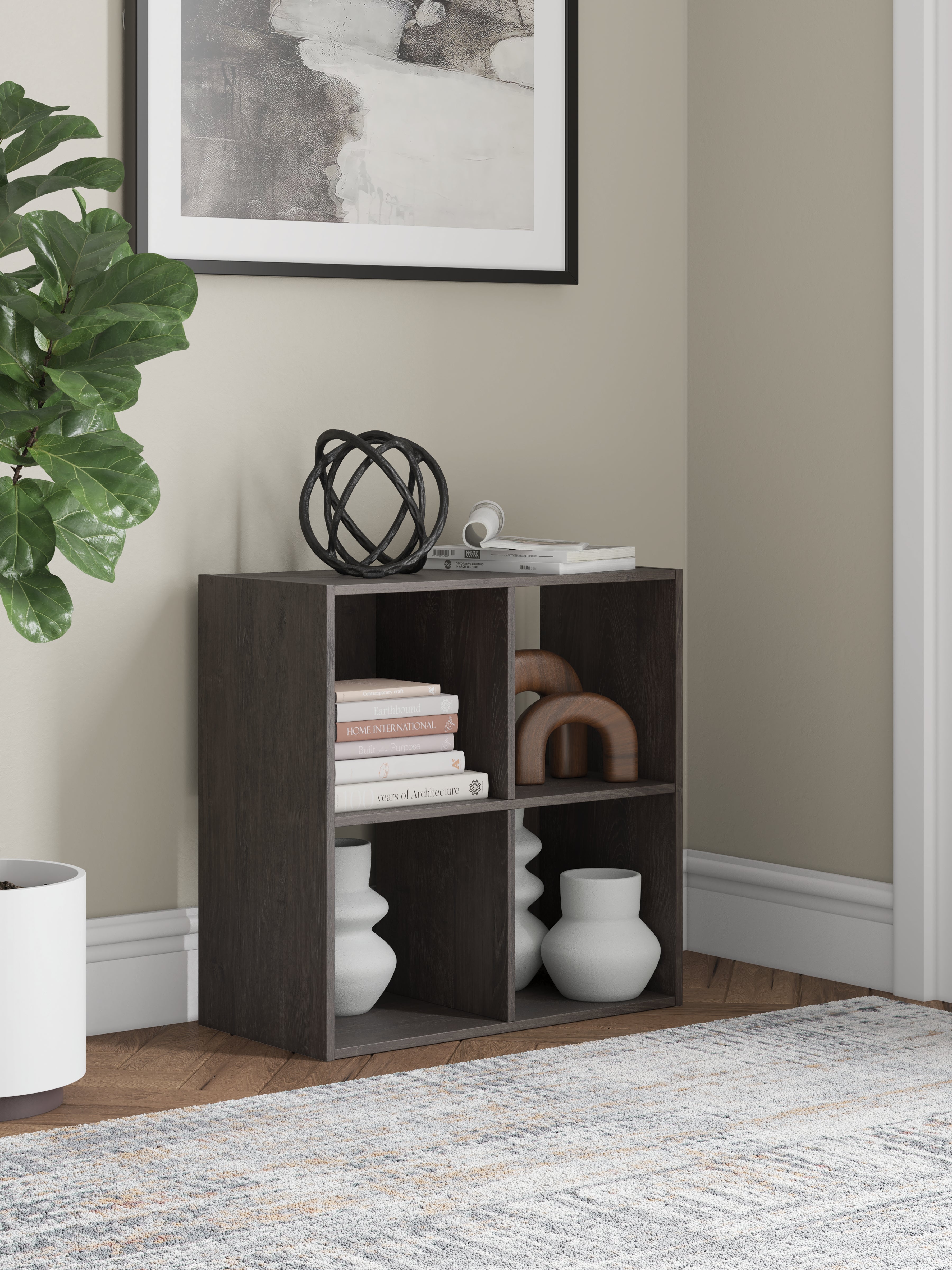 Furniture City Laplace - Ashley Furniture - Piperton Four Cube Organizer - Four Cube Organizer / Charcoal - EA5514-2X2