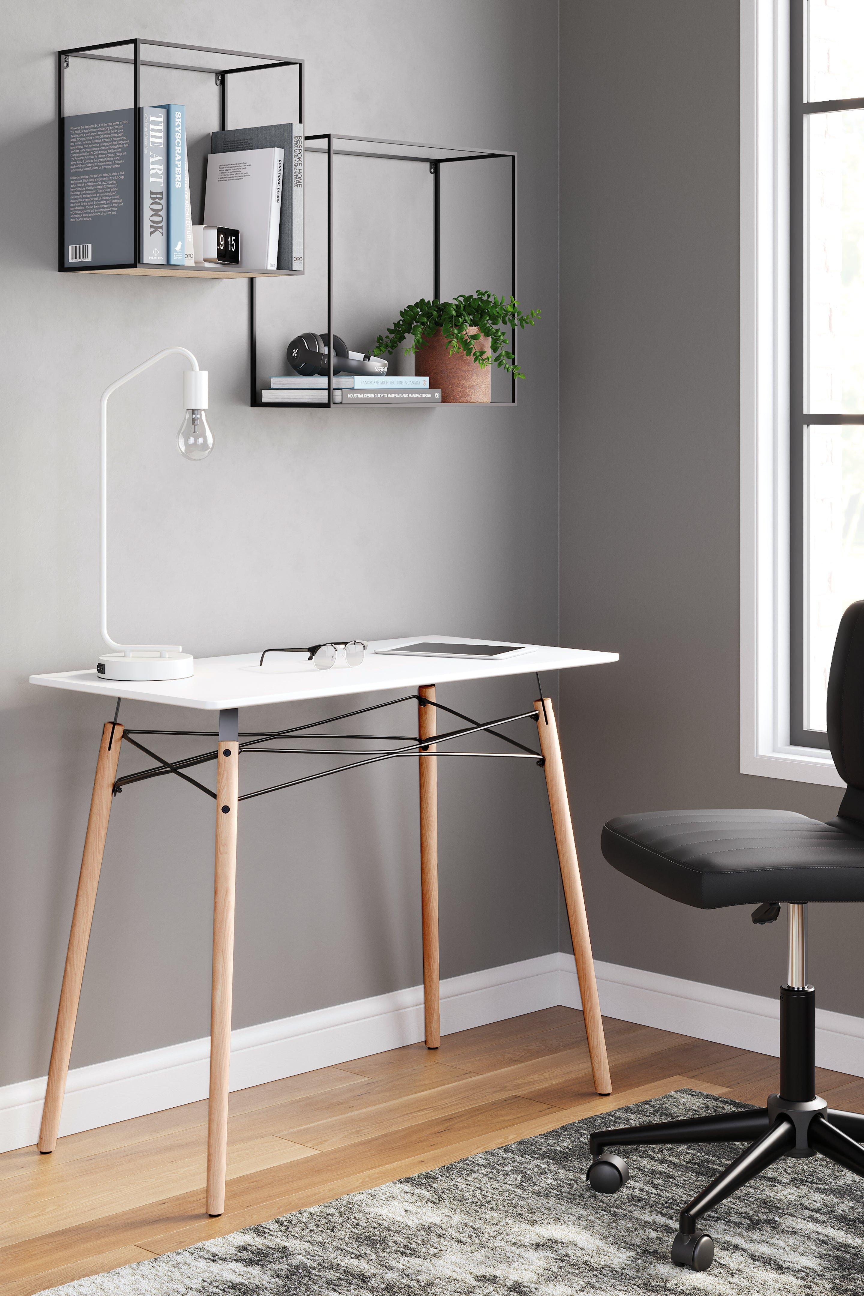 Furniture City Laplace - Ashley Furniture - Jaspeni Office Desk - Home Office Desk / White/Natural - H020-110