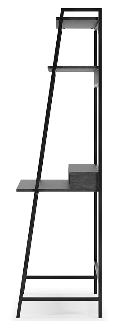 Furniture City Laplace - Ashley Furniture - Yarlow Office Desk - Home Office Desk and Shelf / Black - H215-27