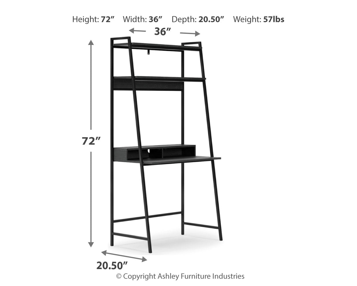 Furniture City Laplace - Ashley Furniture - Yarlow Office Desk - Home Office Desk and Shelf - H215-27