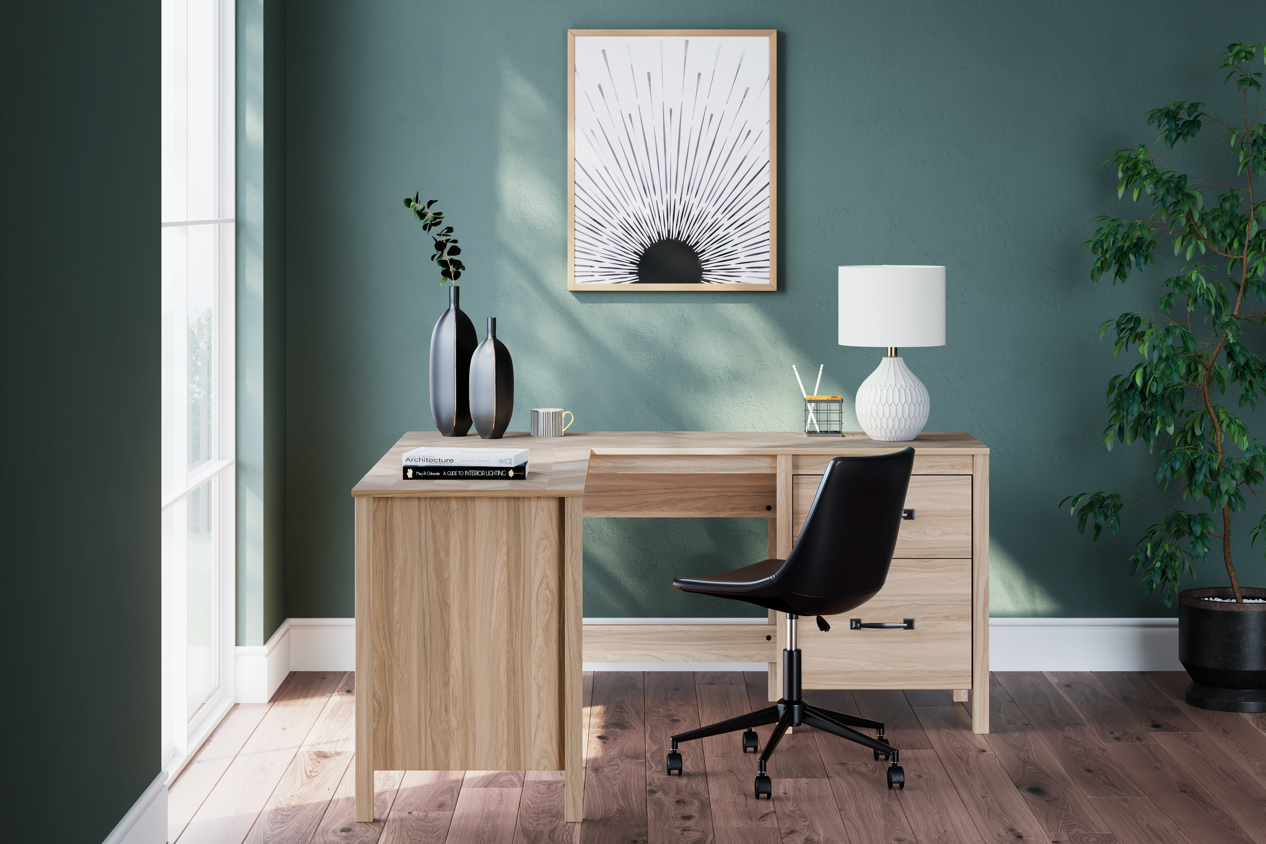 Furniture City Laplace - Ashley Furniture - Battelle Office Desk - 60" Home Office Desk with Return - H3929H1