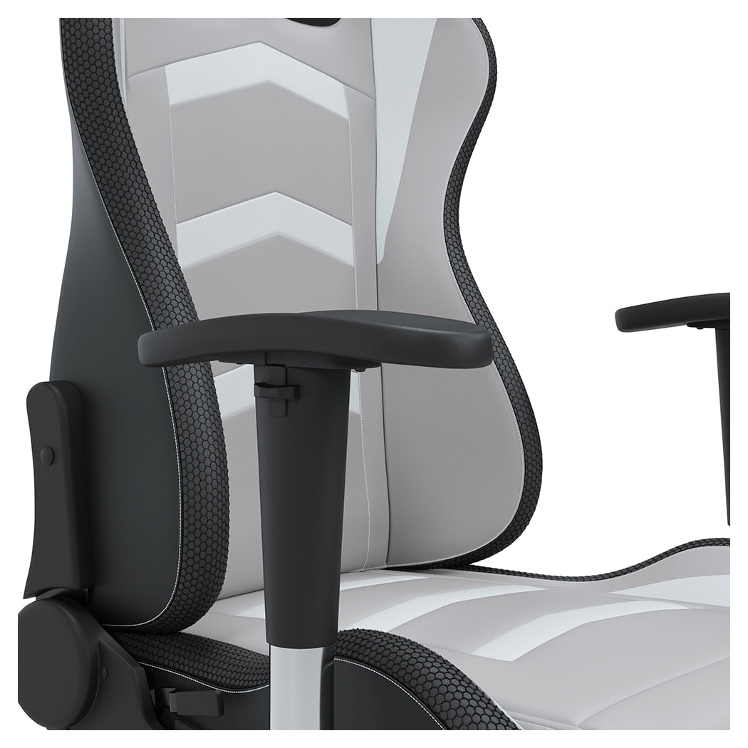 Furniture City Laplace - Ashley Furniture - Lynxtyn Desk Chair - Home Office Swivel Desk Chair / White/Gray - H400-08A