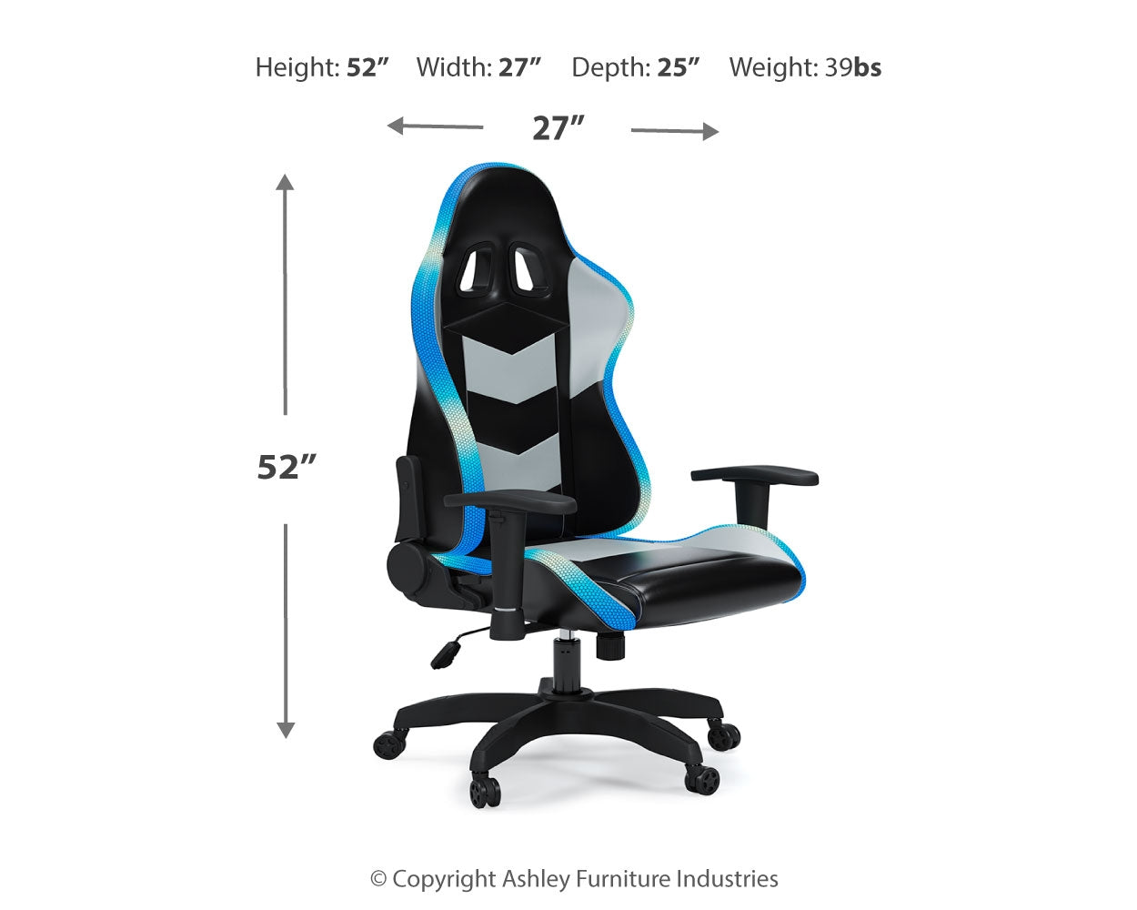 Furniture City Laplace - Ashley Furniture - Lynxtyn Desk Chair - Home Office Swivel Desk Chair / Black/Gray - H400-09A