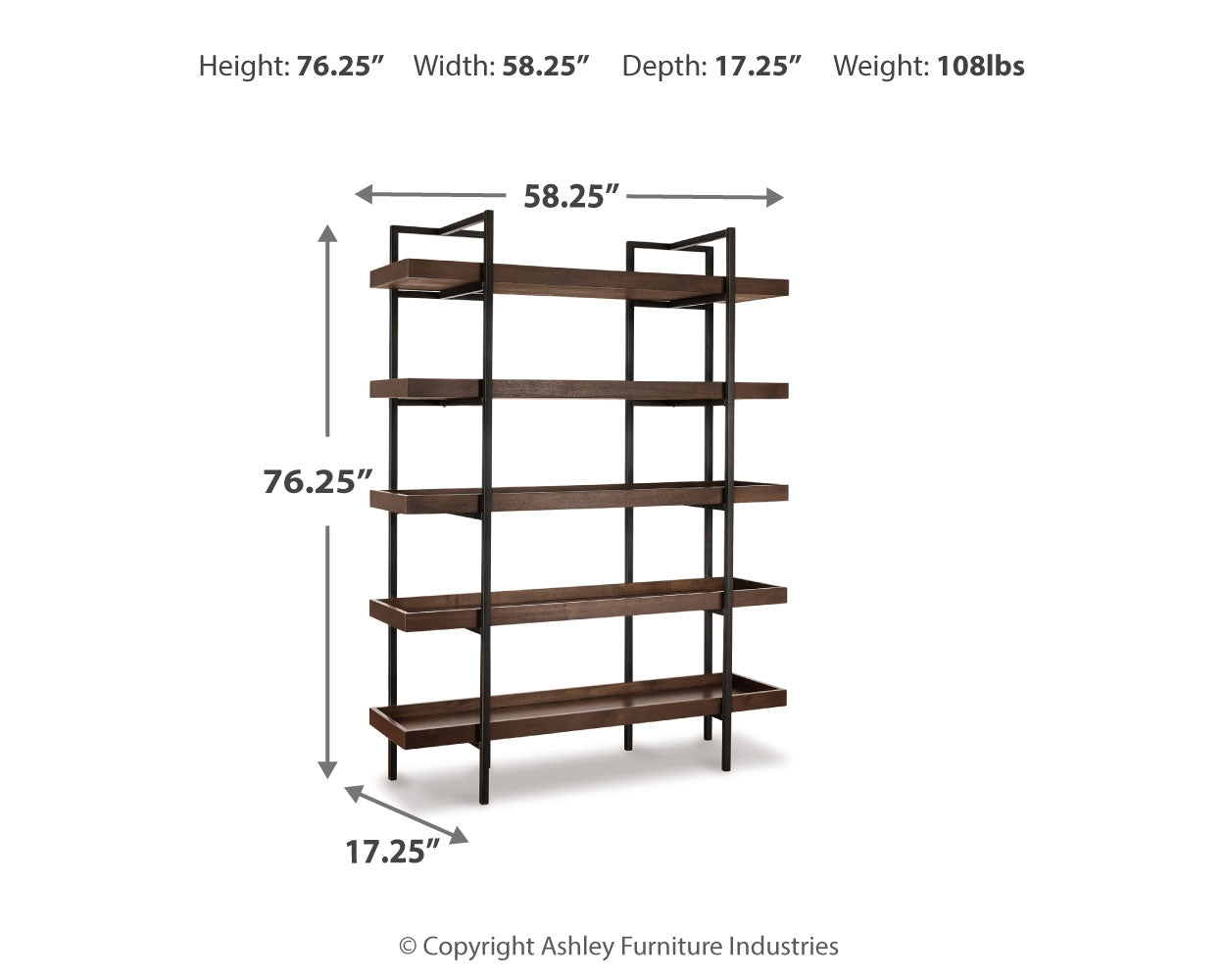 Furniture City Laplace - Ashley Furniture - Starmore Bookcase - Bookcase / Brown - H633-70