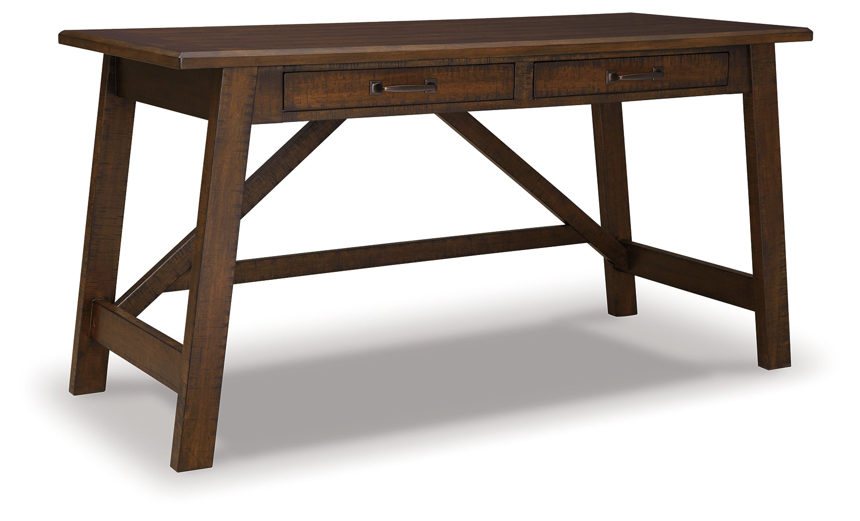 Furniture City Laplace - Ashley Furniture - Baldridge Office Desk - Home Office Large Leg Desk / Rustic Brown - H675-44