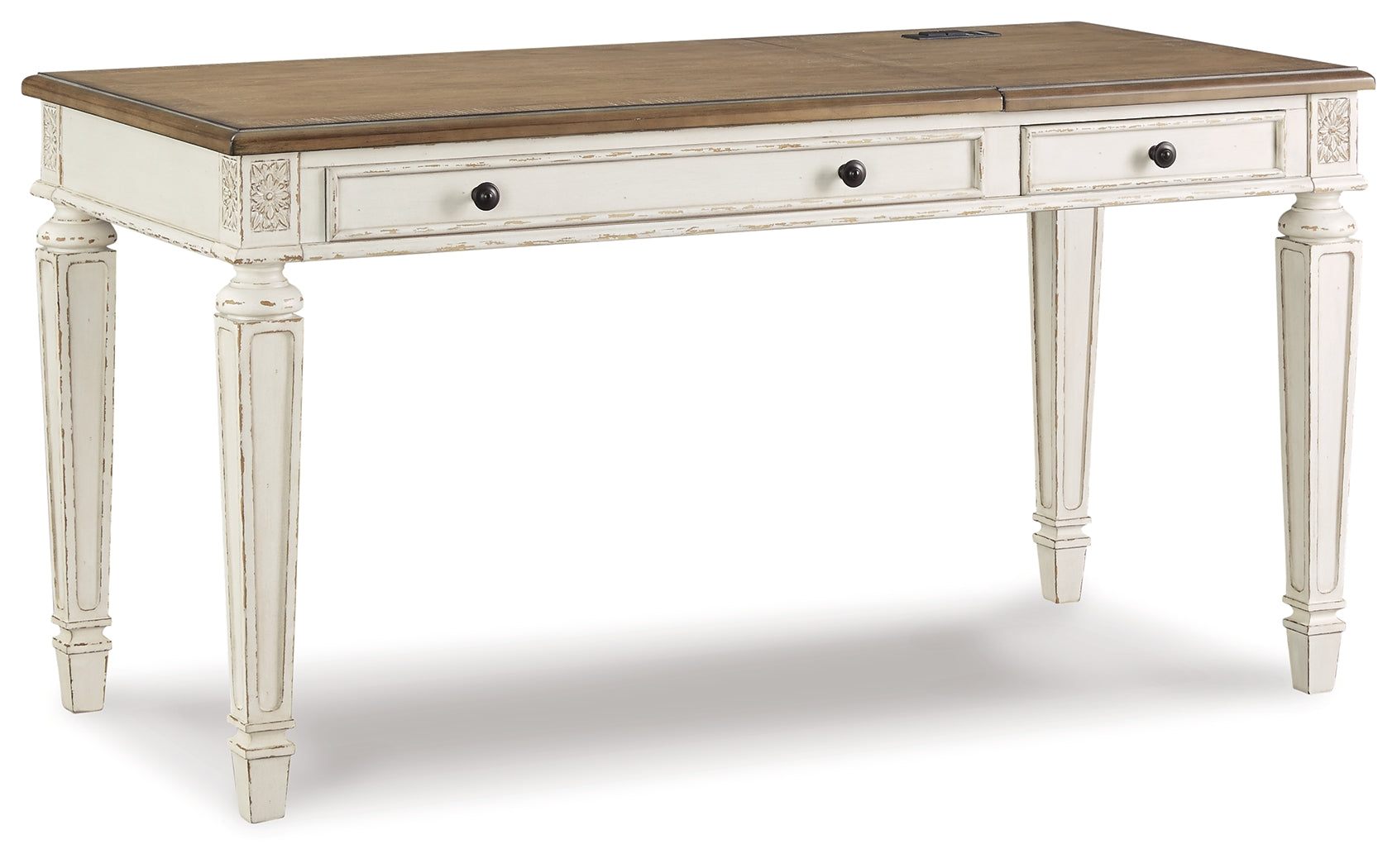 Furniture City Laplace - Ashley Furniture - Realyn Office Desk - Home Office Lift Top Desk / White/Brown - H743-134