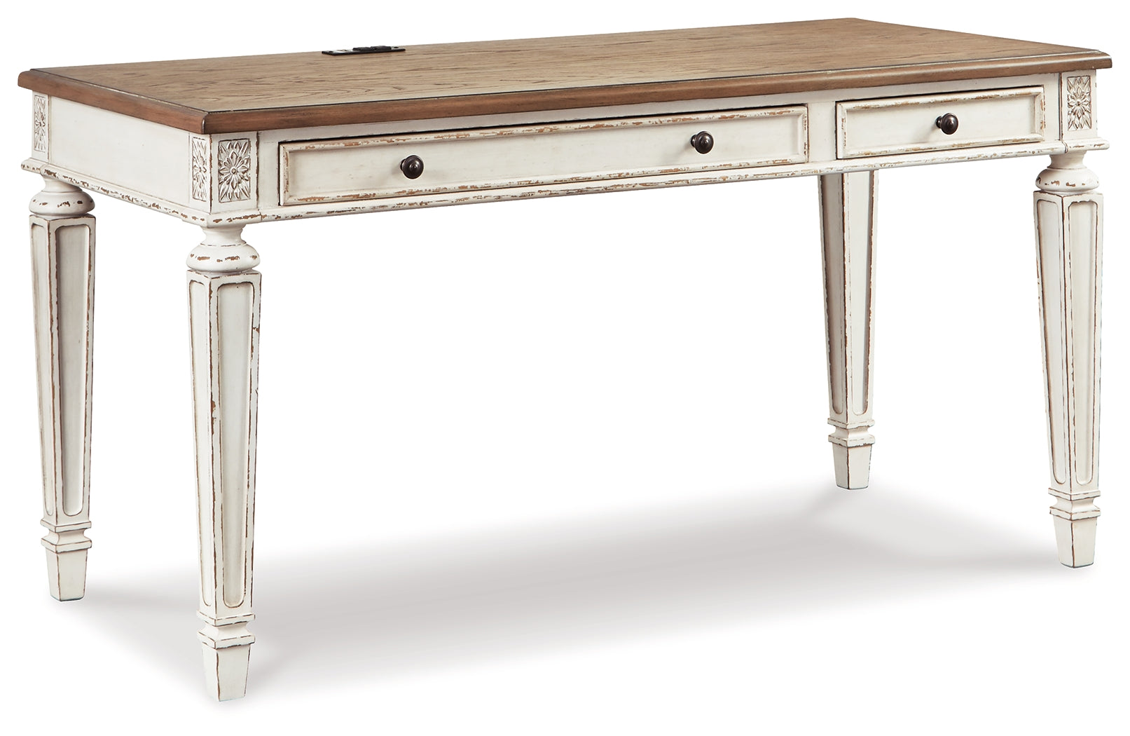 Furniture City Laplace - Ashley Furniture - Realyn Office Desk - Home Office Desk / White/Brown - H743-34