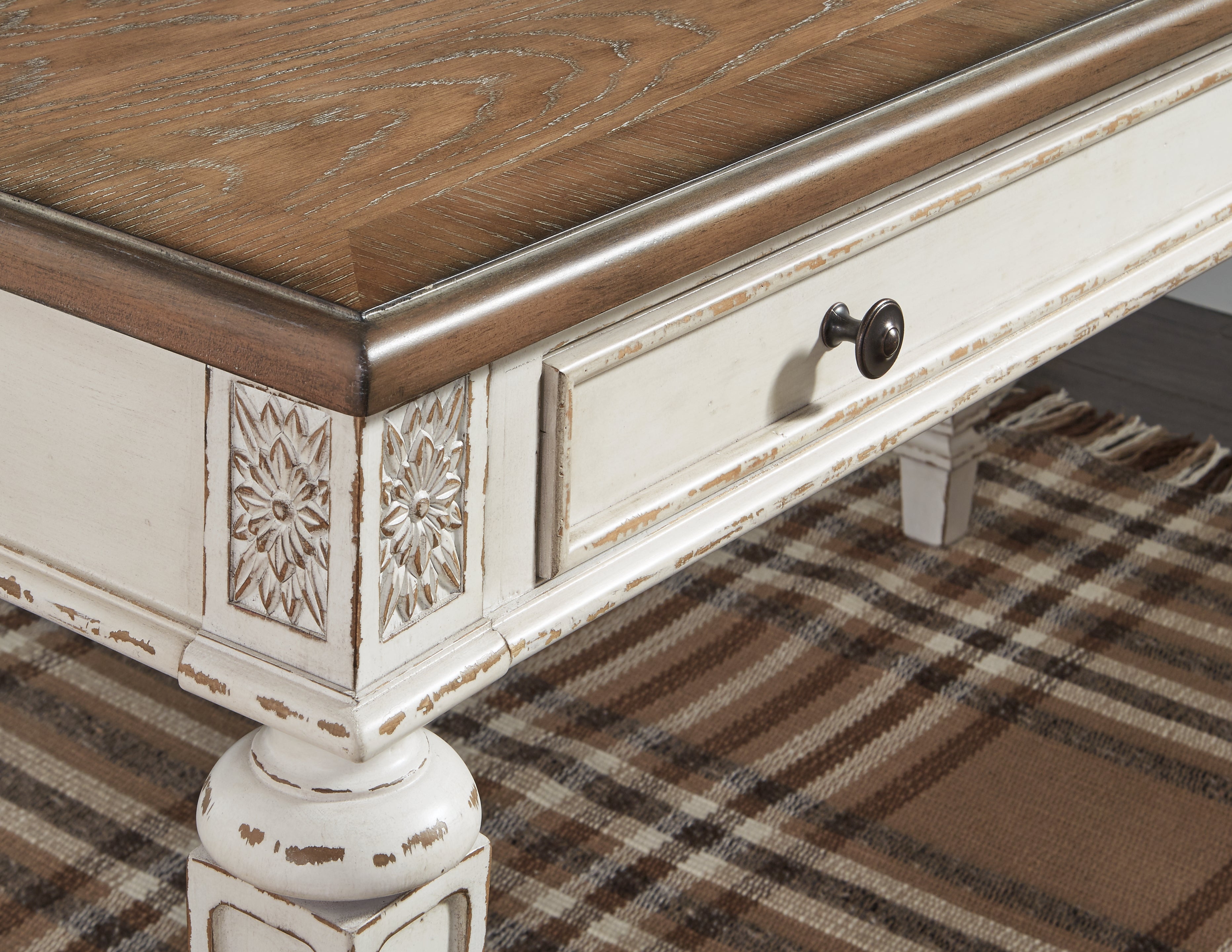 Furniture City Laplace - Ashley Furniture - Realyn Office Desk - Home Office Desk / White/Brown - H743-34