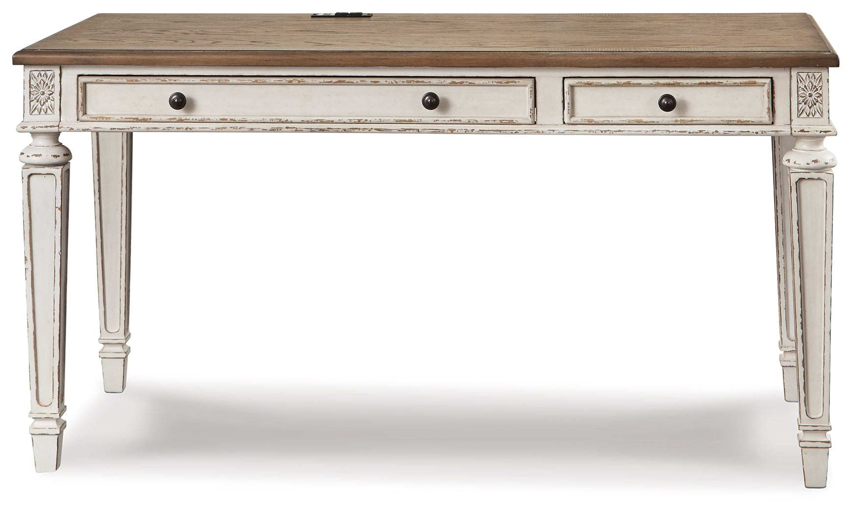 Furniture City Laplace - Ashley Furniture - Realyn Office Desk - Home Office Desk / White/Brown - H743-34