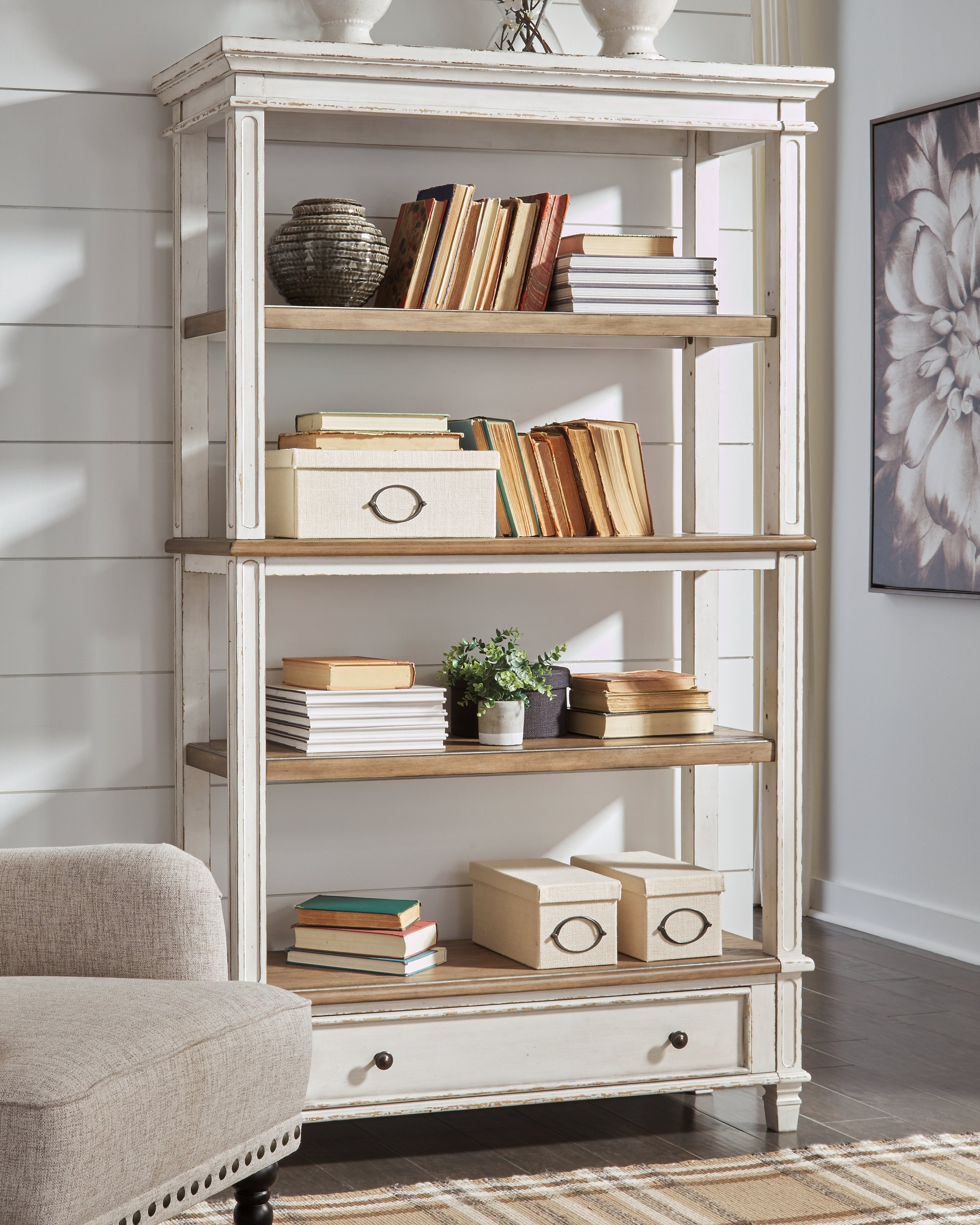Furniture City Laplace - Ashley Furniture - Realyn Bookcase - Bookcase / Brown/White - H743-70