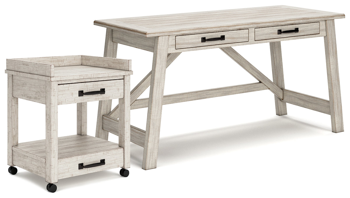 Furniture City Laplace - Ashley Furniture - Carynhurst Home Office Desk and Printer Stand - Home Office Desk and Printer Stand - H755H1