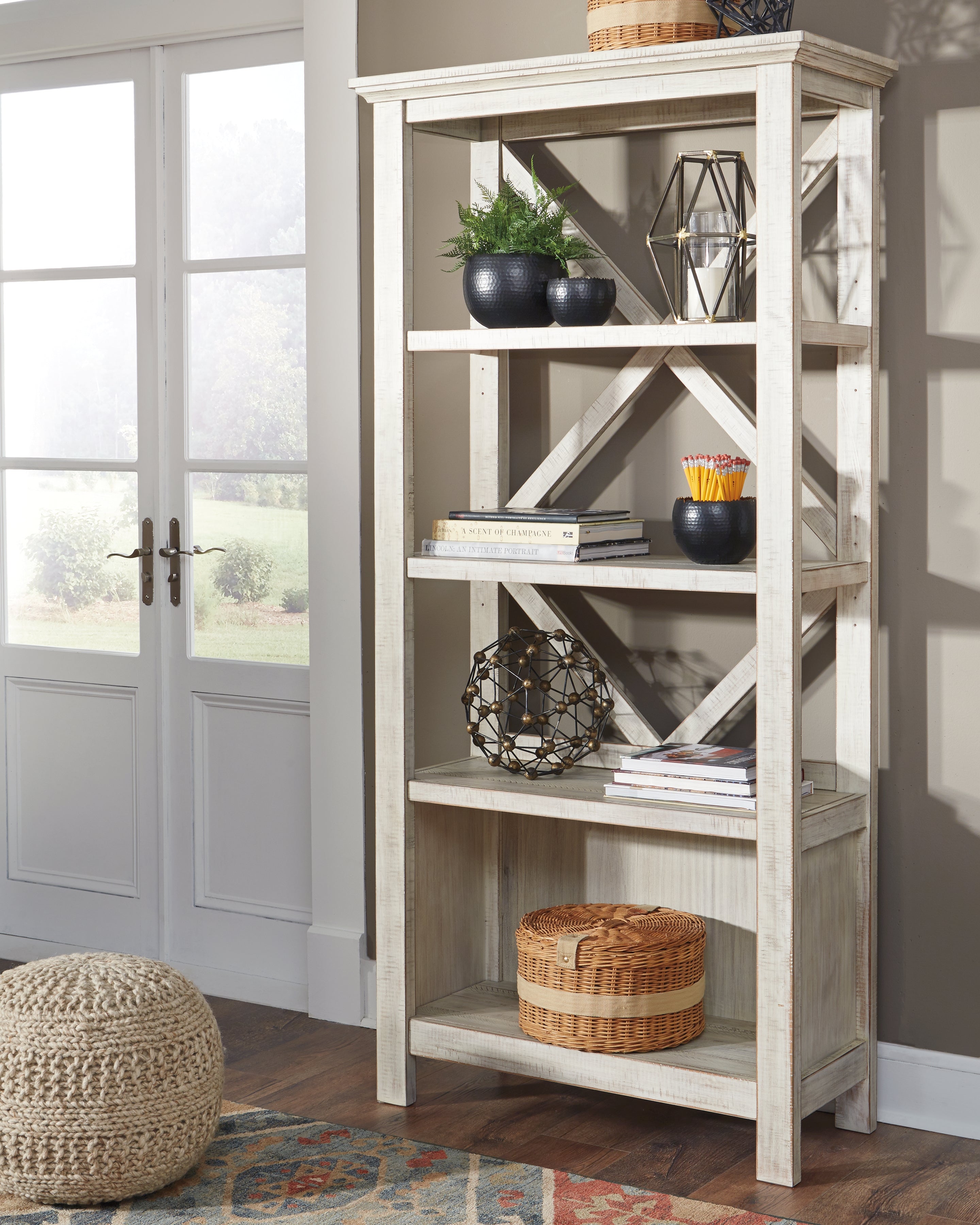 Furniture City Laplace - Ashley Furniture - Carynhurst Bookcase - Large Bookcase / Whitewash - H755-17