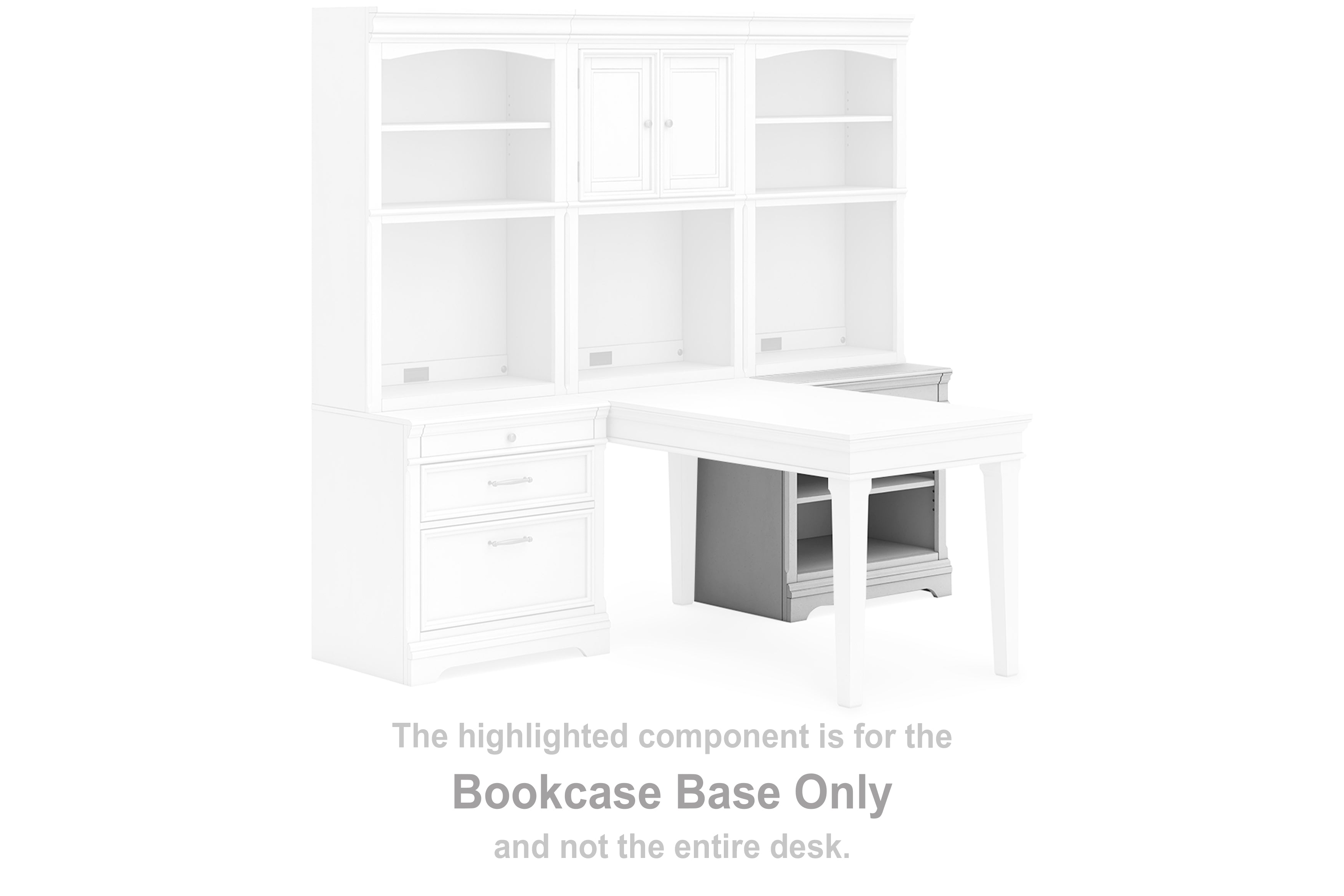 Furniture City Laplace - Ashley Furniture - Kanwyn Bookcase - Door Hutch / Whitewash - H777-41T
