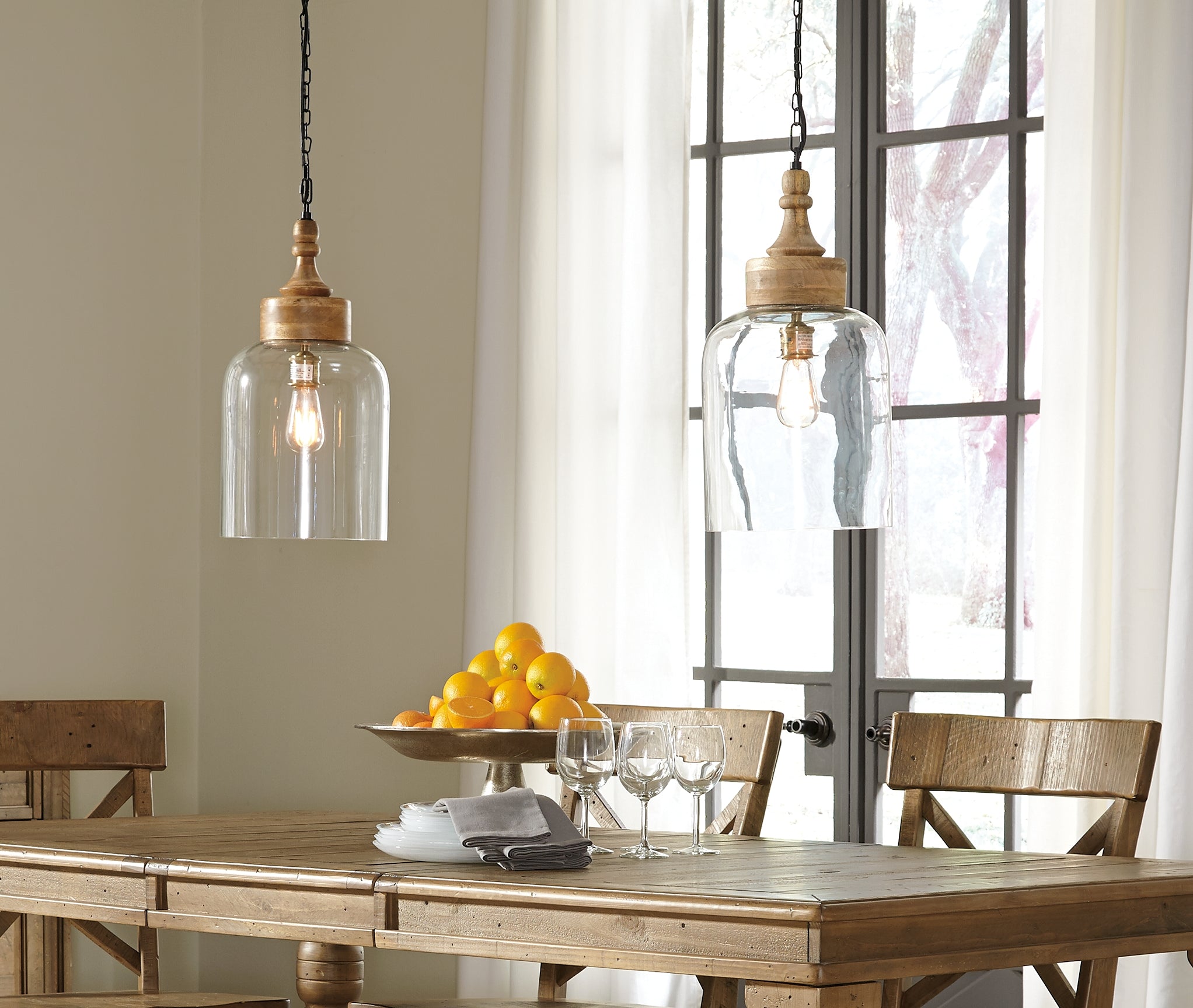 Furniture City Laplace - Ashley Furniture - Faiz Lighting - Glass Pendant Light (1/CN) / Transparent - L000148