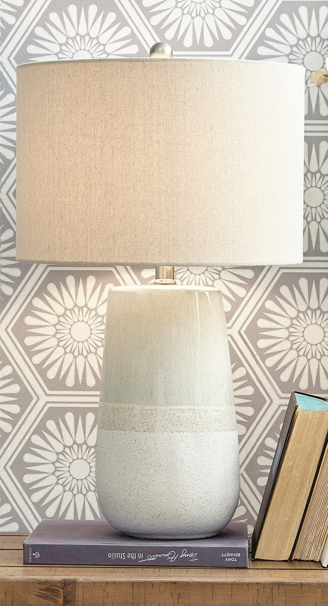 Furniture City Laplace - Ashley Furniture - Shavon Lighting - Ceramic Table Lamp (1/CN) / Beige/White - L100724