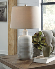 Furniture City Laplace - Ashley Furniture - Marnina Lighting - Ceramic Table Lamp (Set of 2) / Taupe - L121854