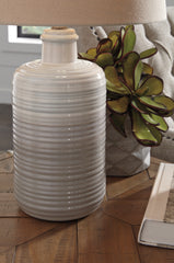 Furniture City Laplace - Ashley Furniture - Marnina Lighting - Ceramic Table Lamp (Set of 2) / Taupe - L121854