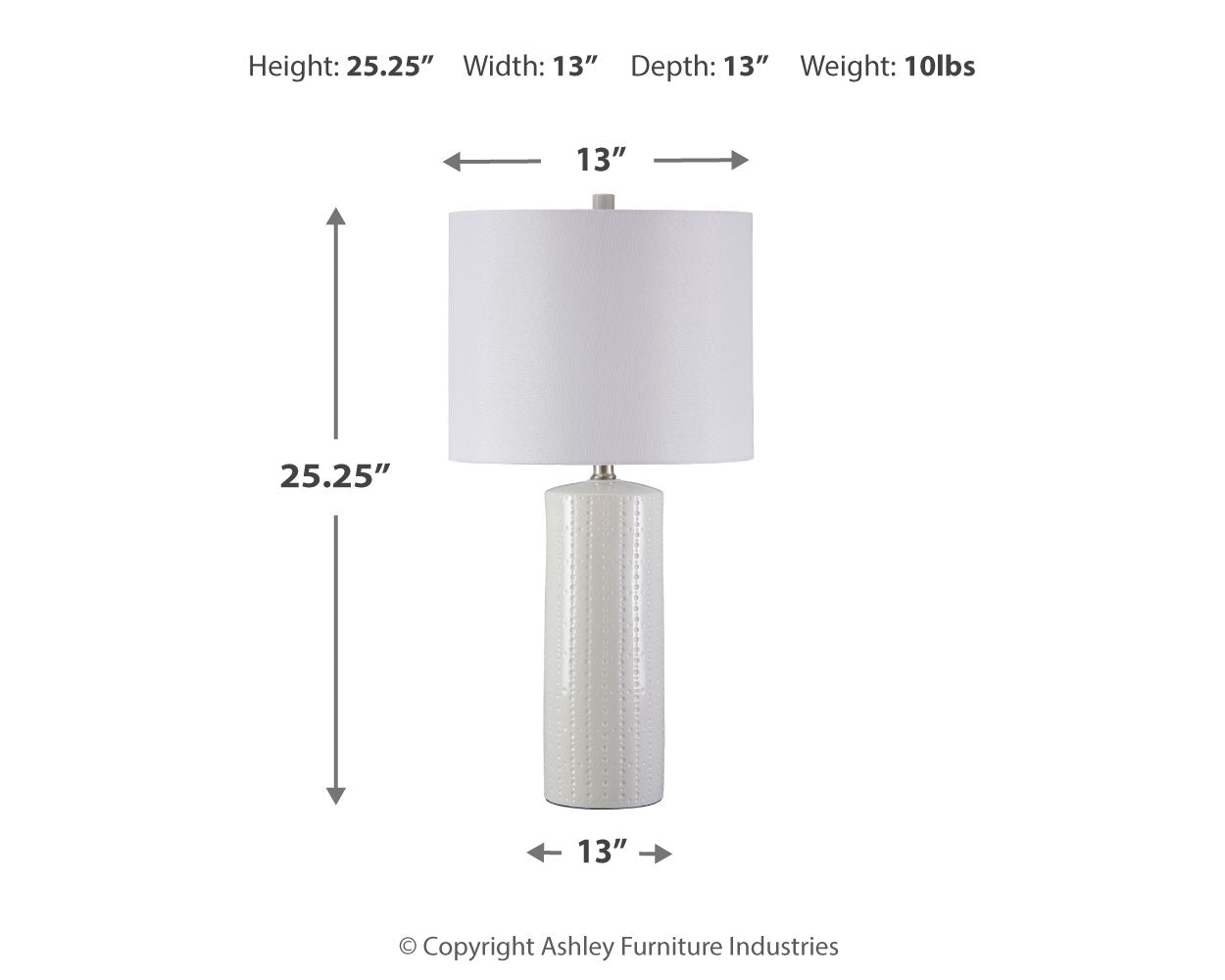Furniture City Laplace - Ashley Furniture - Steuben Lighting - Ceramic Table Lamp (Set of 2) / White - L177904