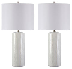 Furniture City Laplace - Ashley Furniture - Steuben Lighting - Ceramic Table Lamp (Set of 2) / White - L177904