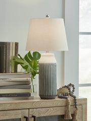 Furniture City Laplace - Ashley Furniture - Afener Lighting - Ceramic Table Lamp (Set of 2) / Blue/Beige - L177984