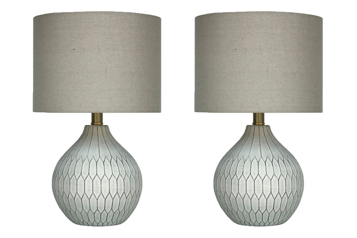 Furniture City Laplace - Ashley Furniture - Wardmont Lighting - Table Lamp (Set of 2) / White - L180094X2