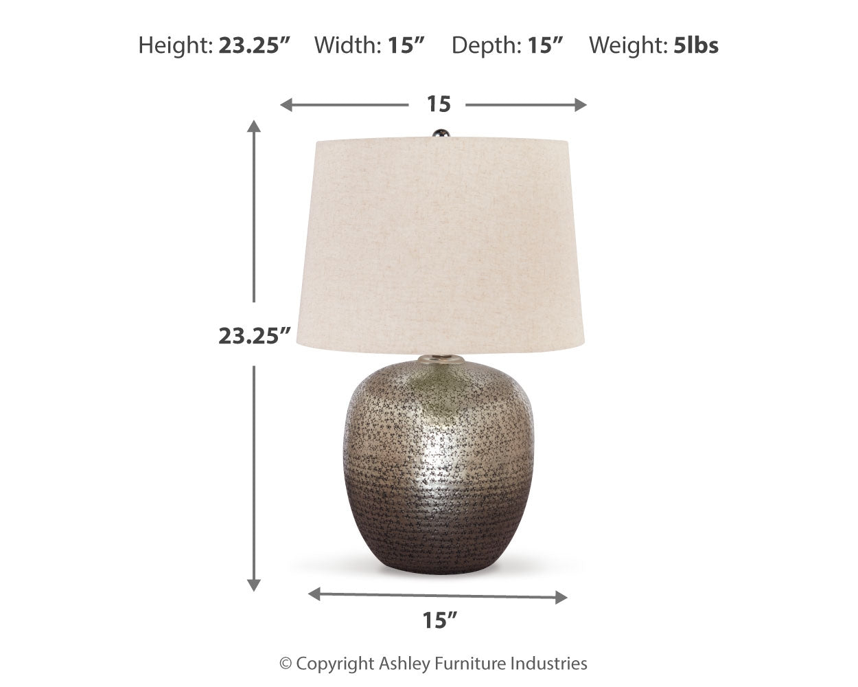 Furniture City Laplace - Ashley Furniture - Magalie Lighting - Metal Table Lamp (1/CN) - L207314