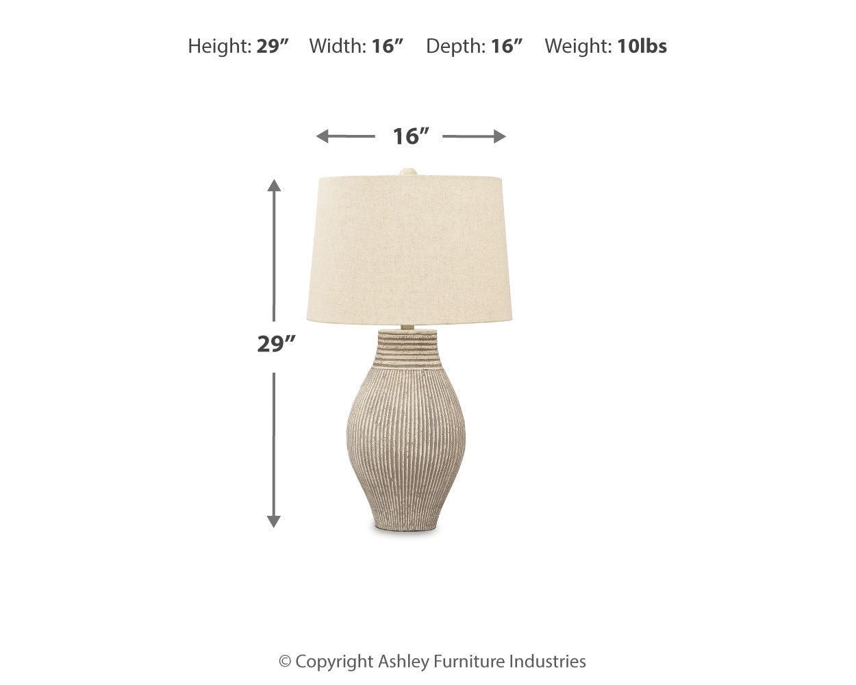 Furniture City Laplace - Ashley Furniture - Layal Lighting - Paper Table Lamp (1/CN) / Beige - L235634