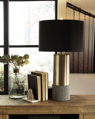 Furniture City Laplace - Ashley Furniture - Jacek Lighting - Metal Table Lamp (Set of 2) / Gray/Brass Finish - L243164