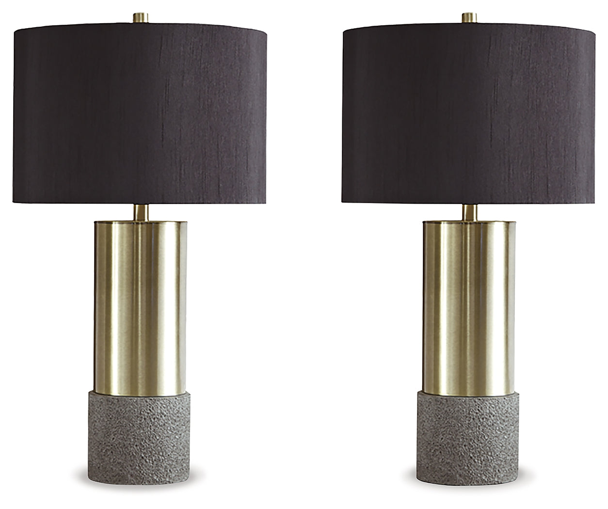 Furniture City Laplace - Ashley Furniture - Jacek Lighting - Metal Table Lamp (Set of 2) / Gray/Brass Finish - L243164