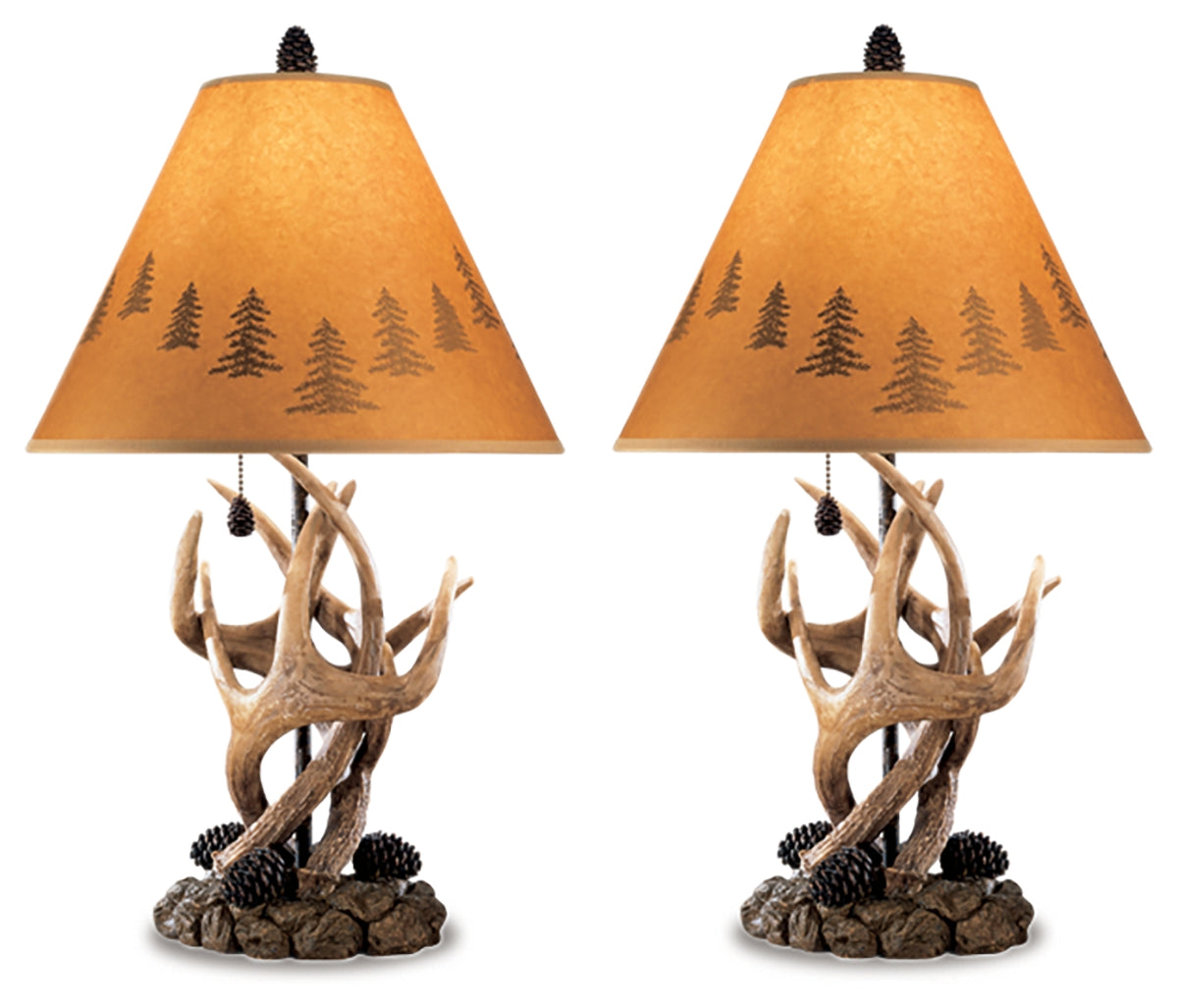 Furniture City Laplace - Ashley Furniture - Derek Table Lamp (Set of 2) - Poly Table Lamp (Set of 2) / Brown - L316984