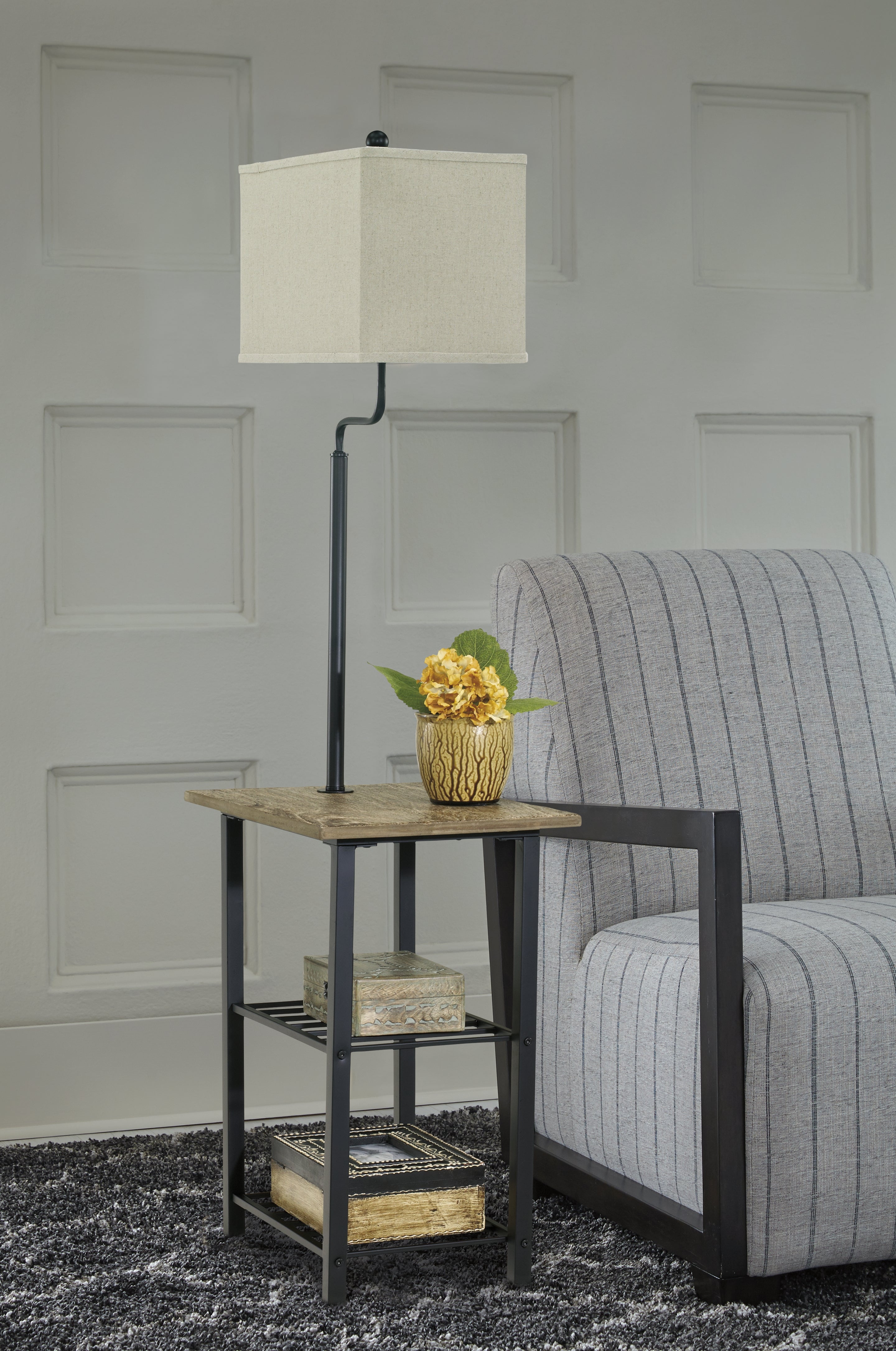Furniture City Laplace - Ashley Furniture - Shianne Lighting - Metal Tray Lamp (1/CN) / Black - L734031