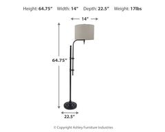 Furniture City Laplace - Ashley Furniture - Anemoon Lighting - Metal Floor Lamp (1/CN) / Black - L734251