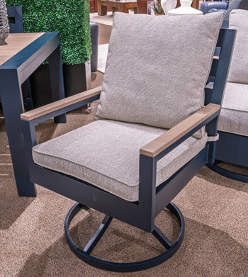Furniture City Laplace - Ashley Furniture - East Beach Outdoor - Swivel Chair w/Cushion (Set of 2) - PCP587-602A