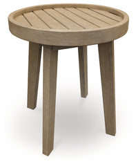 Furniture City Laplace - Ashley Furniture - Marina Sun Outdoor End Table - Round End Table / Beige - PCP204-706