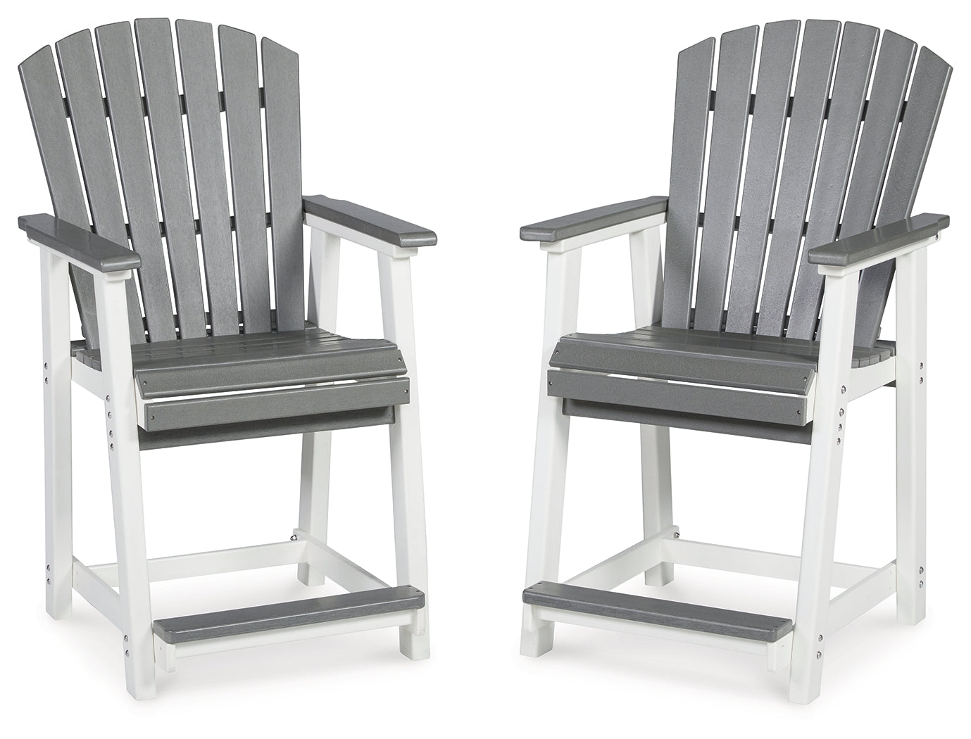 Furniture City Laplace - Ashley Furniture - Transville Outdoor - RECT COUNTER TABLE W/UMB OPT / Gray/White - P210-642