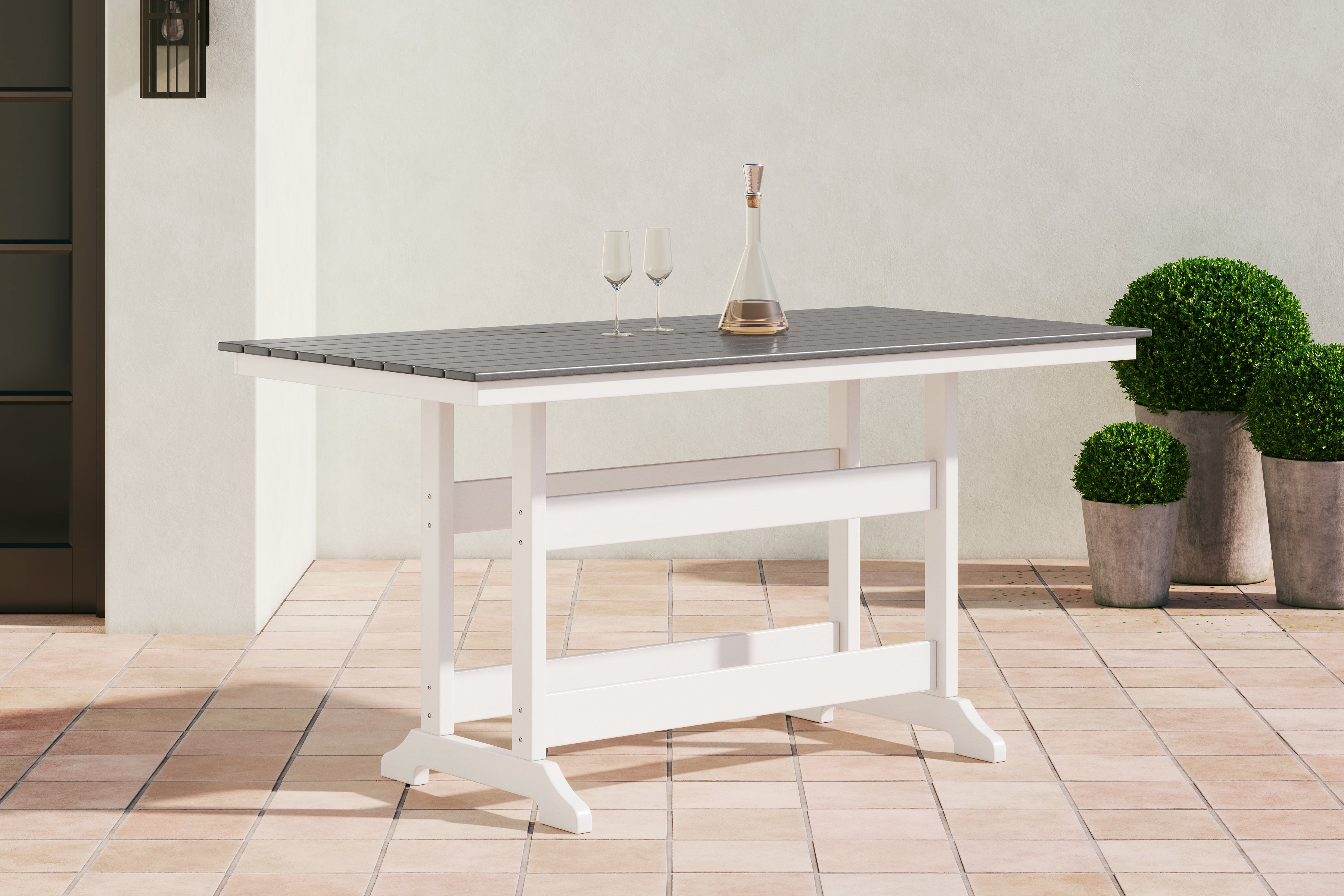 Furniture City Laplace - Ashley Furniture - Transville Outdoor - Barstool (Set of 2) / Gray/White - P210-124