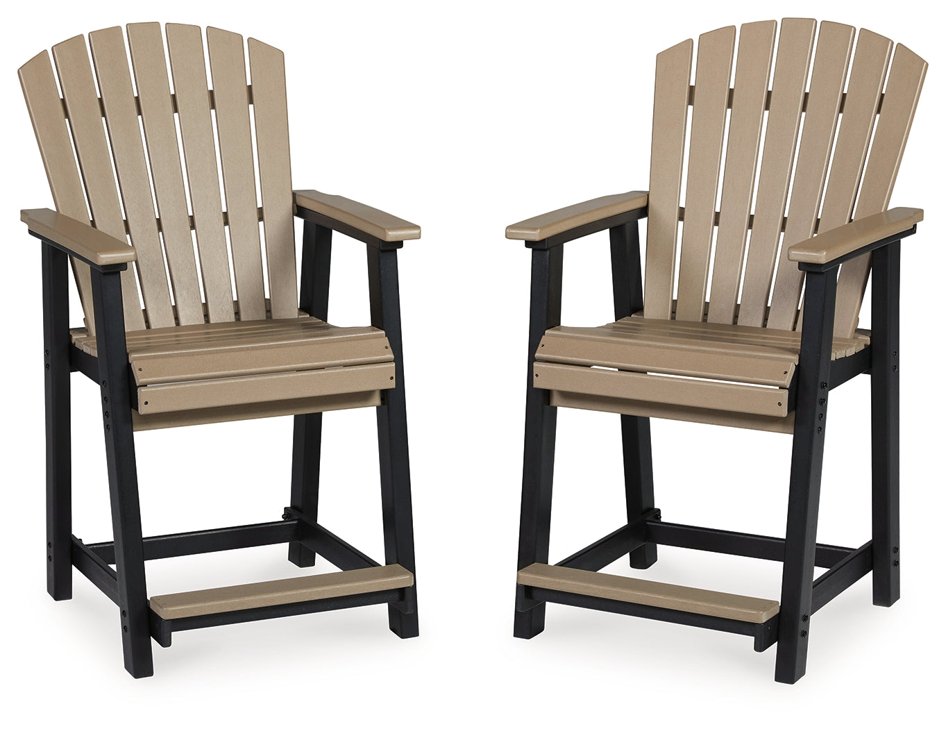 Furniture City Laplace - Ashley Furniture - Fairen Trail Outdoor - Barstool (Set of 2) / Black/Driftwood - P211-124