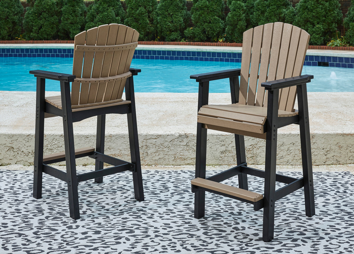 Furniture City Laplace - Ashley Furniture - Fairen Trail Outdoor - Square Counter TBL w/UMB OPT / Black/Driftwood - P211-632