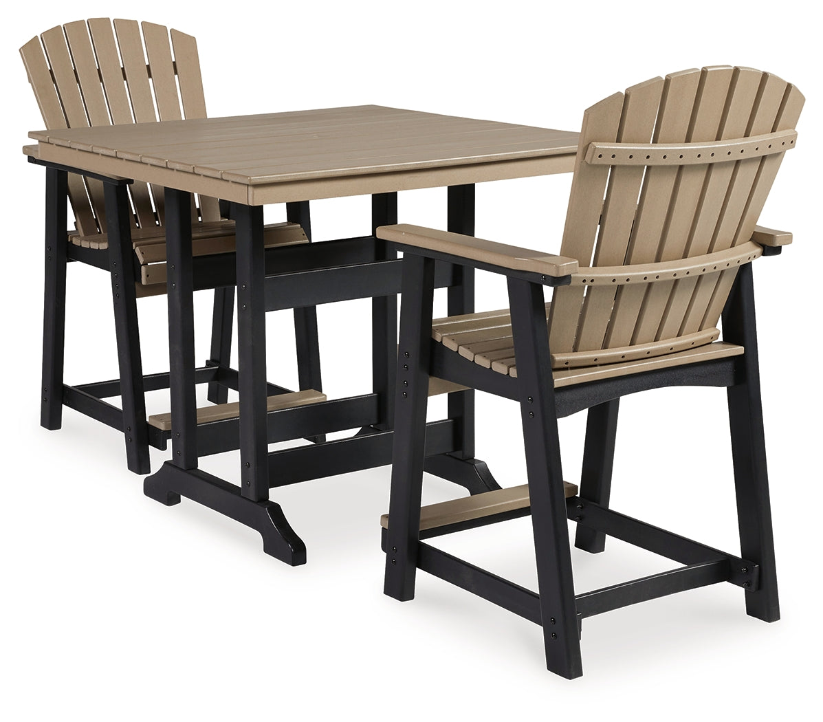 Furniture City Laplace - Ashley Furniture - Fairen Trail Outdoor Counter Height Dining Table with 2 Barstools - Outdoor Counter Height Dining Table with 2 Barstools - P211P4