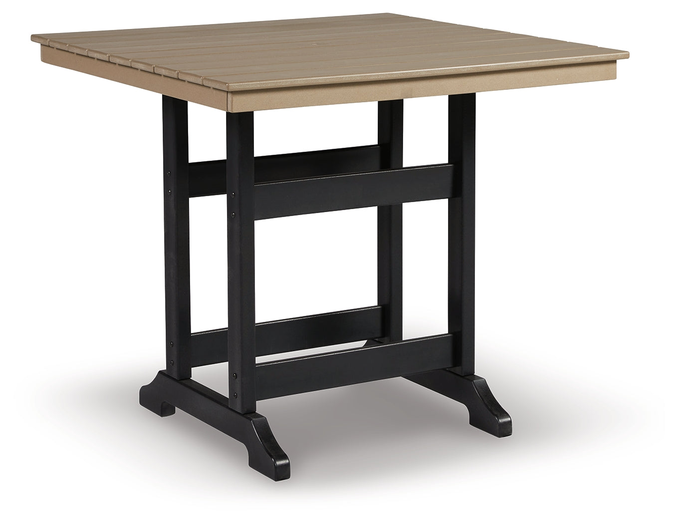 Furniture City Laplace - Ashley Furniture - Fairen Trail Outdoor - Square Counter TBL w/UMB OPT / Black/Driftwood - P211-632
