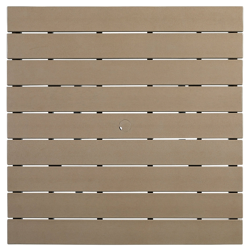 Furniture City Laplace - Ashley Furniture - Fairen Trail Outdoor - Square Counter TBL w/UMB OPT / Black/Driftwood - P211-632