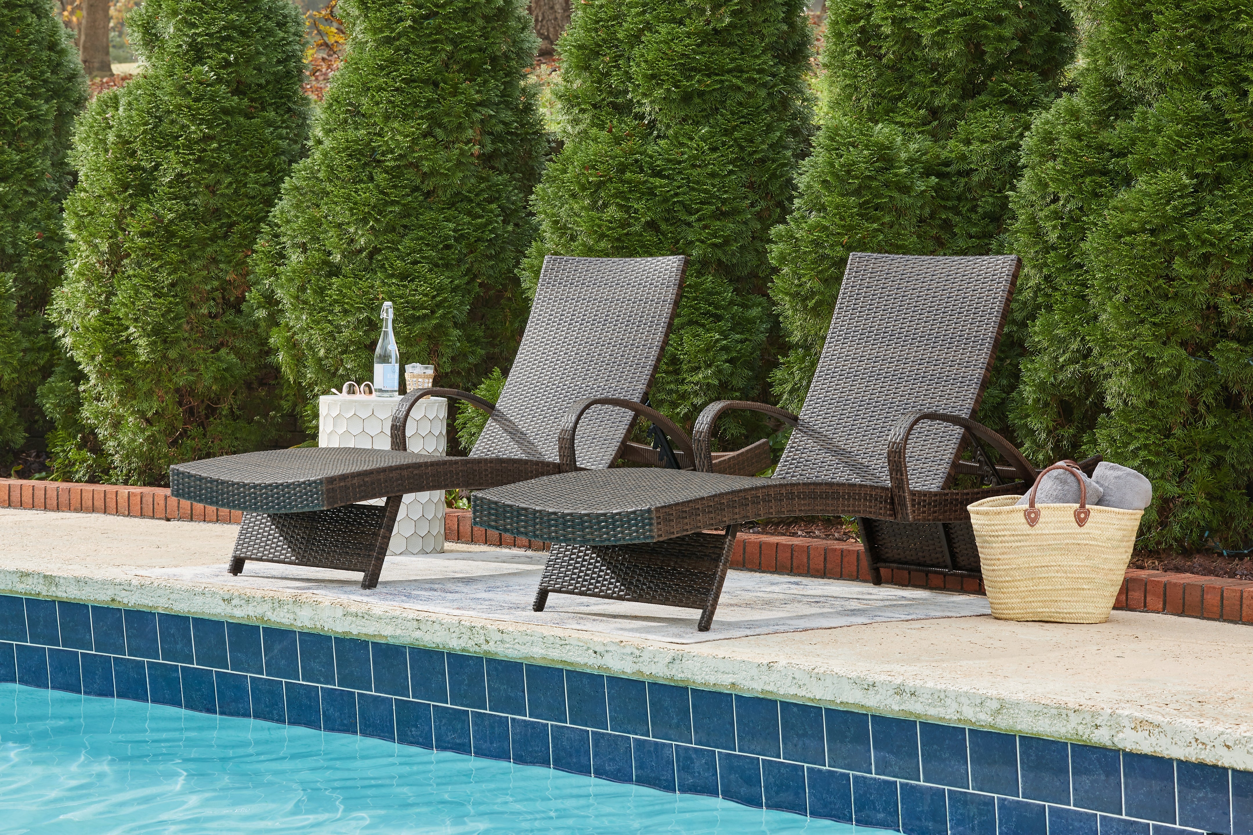 Furniture City Laplace - Ashley Furniture - Kantana Outdoor - Chaise Lounge (Set of 2) / Brown - P283-815