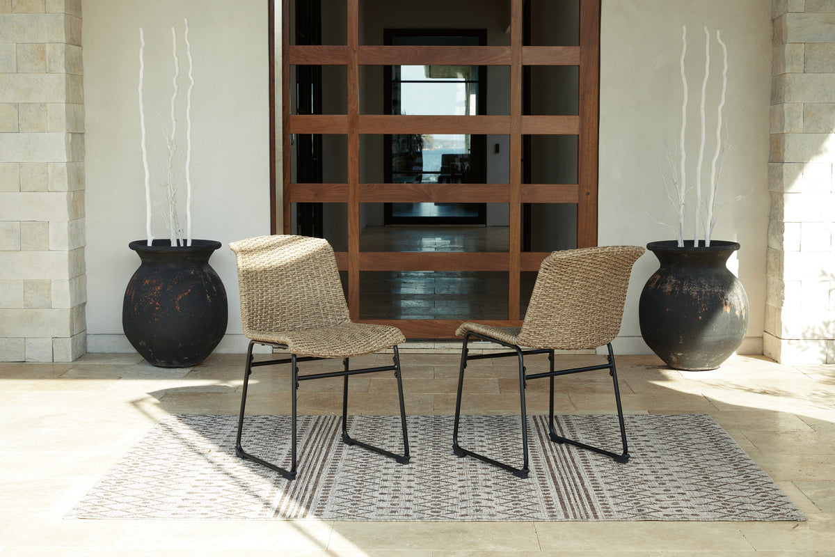 Furniture City Laplace - Ashley Furniture - Amaris Outdoor - Chair (Set of 2) / Brown/Black - P369-601