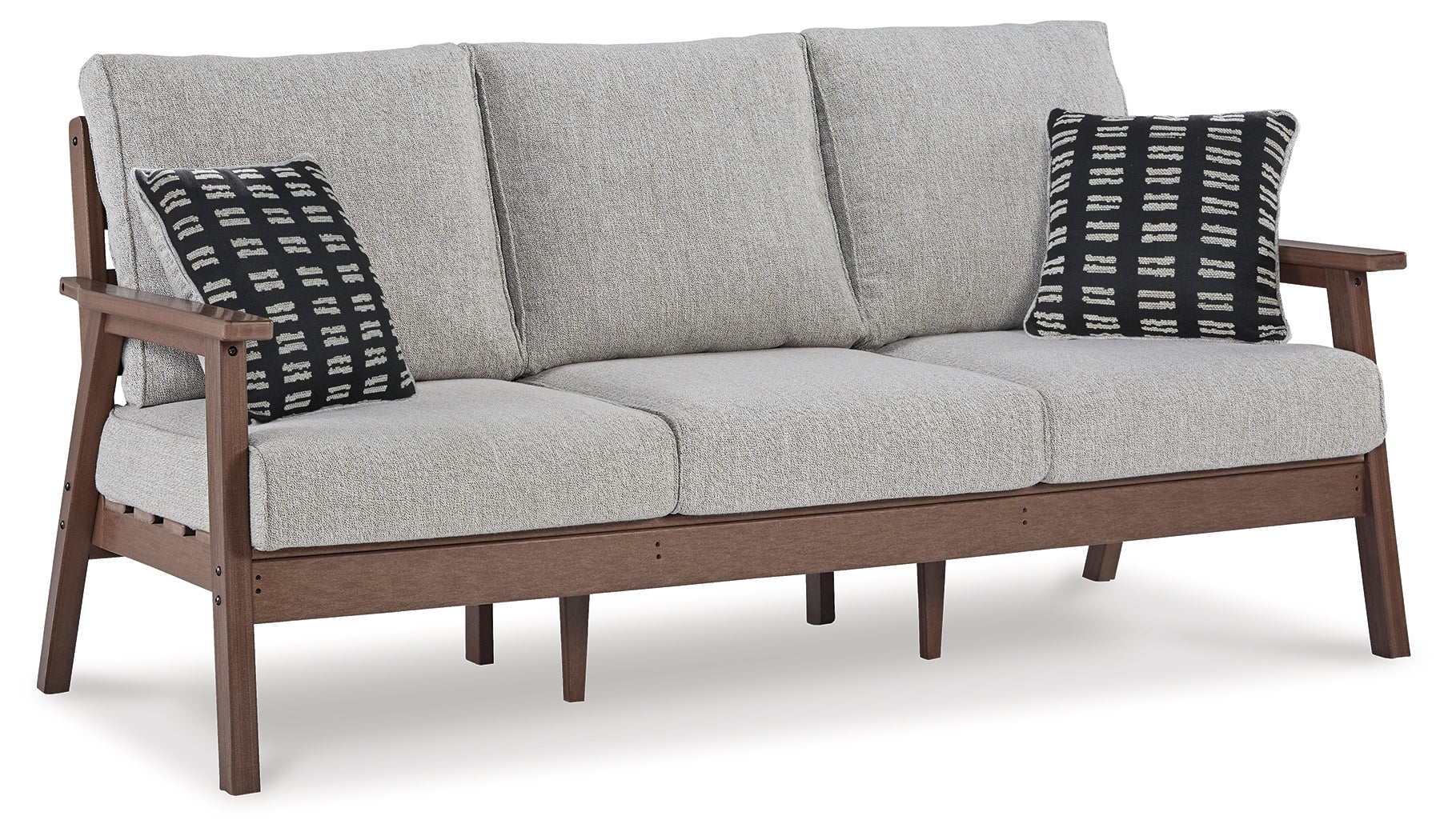 Furniture City Laplace - Ashley Furniture - Emmeline Outdoor - Sofa with Cushion / Brown/Beige - P420-838