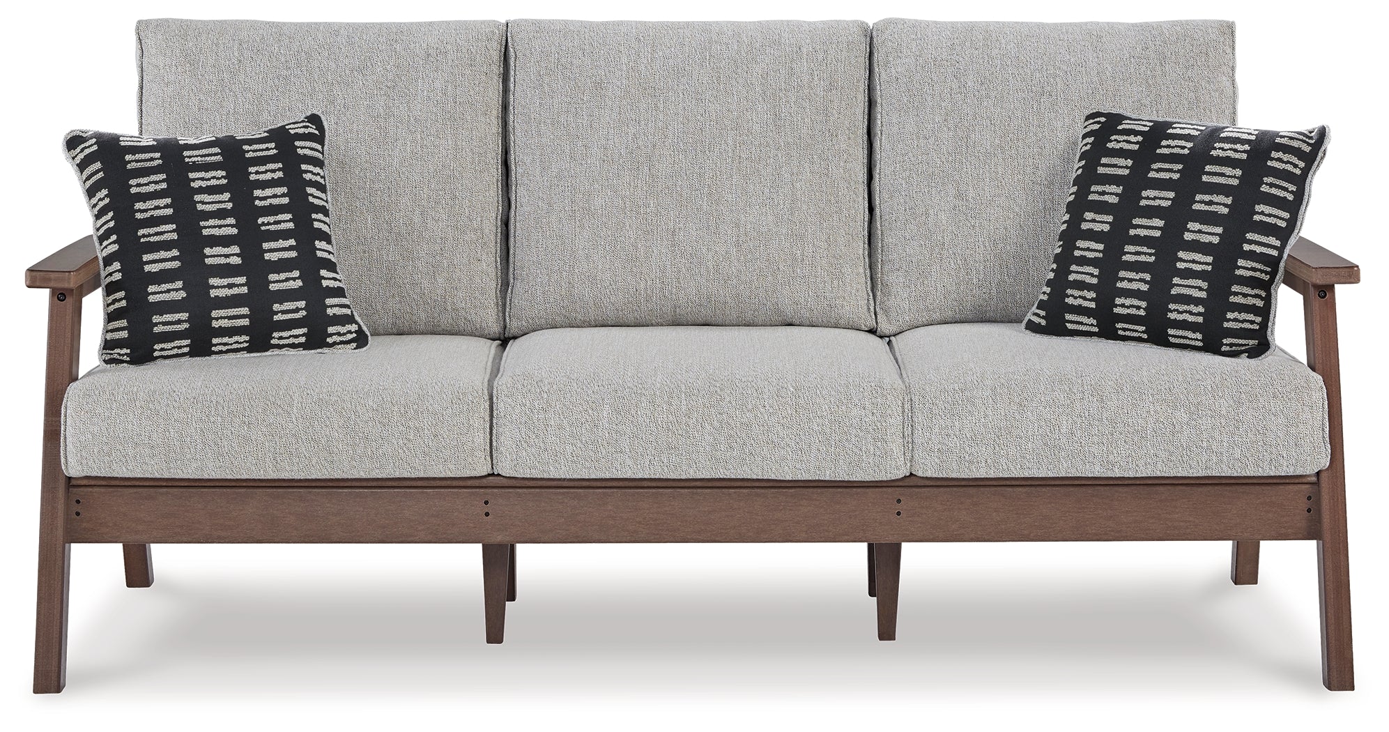 Furniture City Laplace - Ashley Furniture - Emmeline Outdoor - Sofa with Cushion / Brown/Beige - P420-838