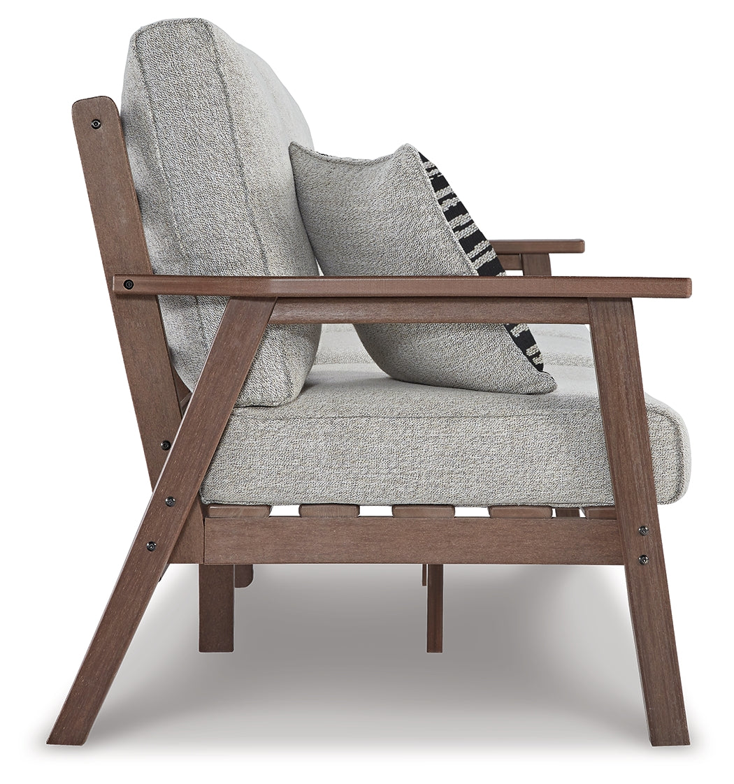 Furniture City Laplace - Ashley Furniture - Emmeline Outdoor - Sofa with Cushion / Brown/Beige - P420-838