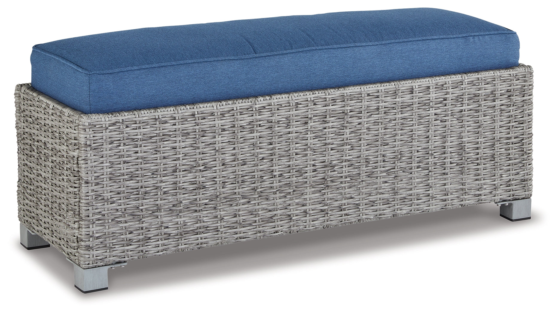 Furniture City Laplace - Ashley Furniture - Naples Beach Outdoor - Bench with Cushion / Light Gray - P439-600