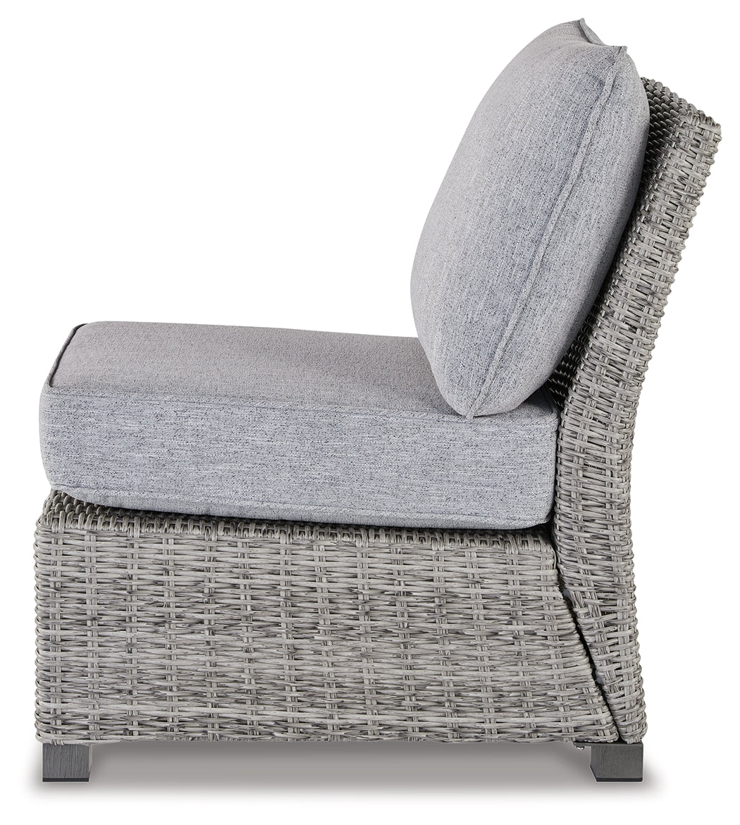 Furniture City Laplace - Ashley Furniture - Naples Beach Outdoor - Armless Chair w/Cushion (1/CN) / Light Gray - P439-846