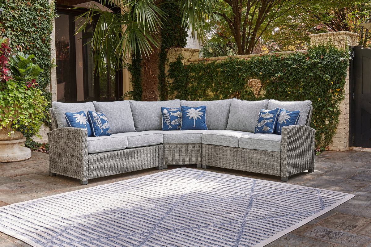 Furniture City Laplace - Ashley Furniture - Naples Beach 3-Piece Outdoor Sectional - 3-Piece Outdoor Sectional - P439P1